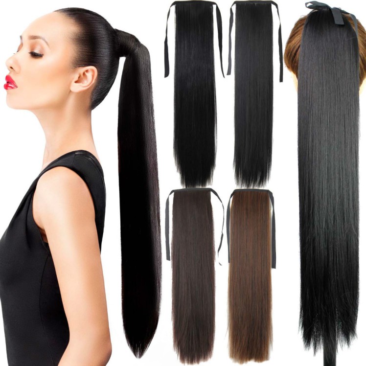 70CM-28inch-long-straight-hair-ponytails-heat-resistant-synthetic-hair-extensions-hairpieces